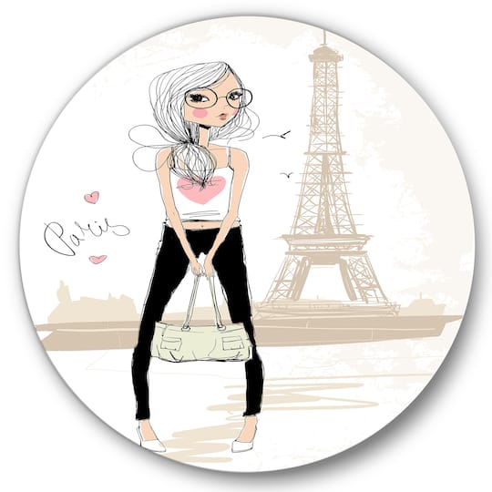 Designart - Cute Girl By The Tour Eiffel In Paris